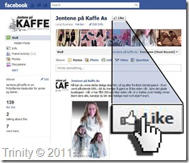 Første konkurranse var å "Like" siden på facebook